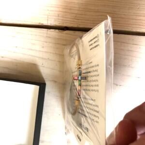 Luca & Danni NWT NIB Gold Tone Stained Glass Cross Bangle Bracelet